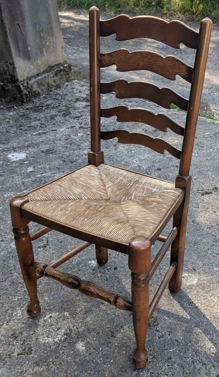 Photo of free Dining chairs, wood and rattan. (Bamford S33) #1