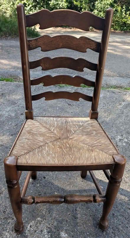 Photo of free Dining chairs, wood and rattan. (Bamford S33) #4