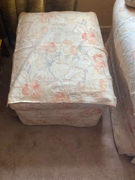 Photo of free 3 seater & 2 seater sofa, armchair and storage stool (Heybridge CM9) #3