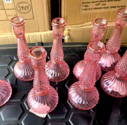 Photo of free Pink Glass Candle Holders – Set of 8 (Potter Street CM17) #1