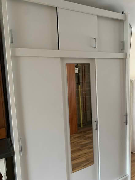 Photo of free 3 door wardrobe with hanging space, mirror, shelves (Sutton Courtenay OX14) #3