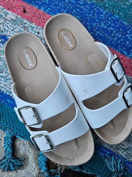 Photo of free Almost new white sandals (Near the experimental farm) #1