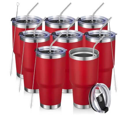 Photo of free Set of 8 red insulated tumblers (Naperville, near downtown) #2