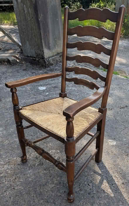 Photo of free Dining chairs, wood and rattan. (Bamford S33) #3
