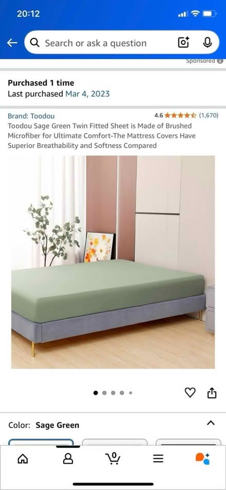 Photo of free Sage Green Twin Fitted Sheets (Adelphi/Hyattsville) #1