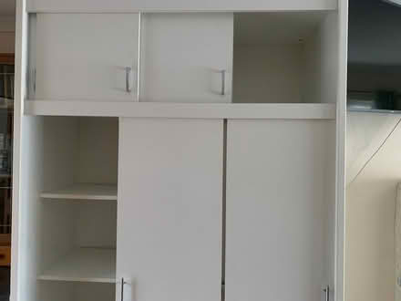 Photo of free 3 door wardrobe with hanging space, mirror, shelves (Sutton Courtenay OX14) #1