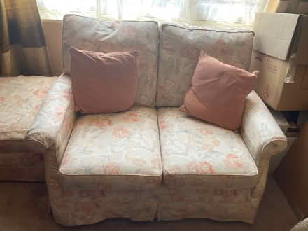 Photo of free 3 seater & 2 seater sofa, armchair and storage stool (Heybridge CM9) #2