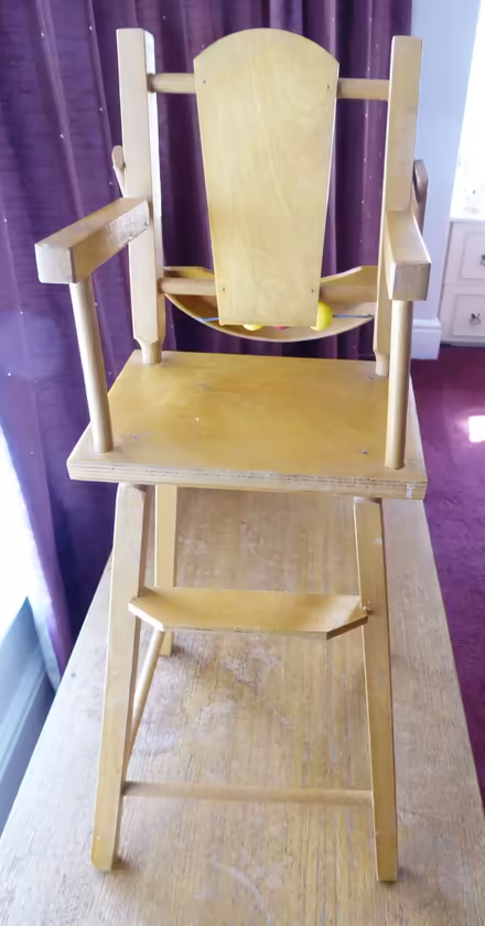 Photo of free DOLL'S WOODEN HIGH CHAIR 1980s (Latchford WA4) #3