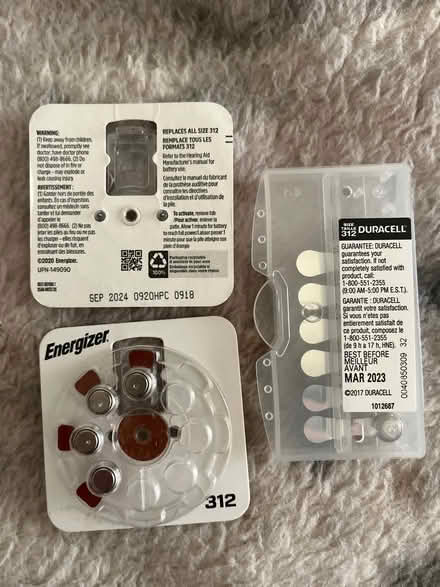 Photo of free 312 Hearing aid batteries (Dallas, Hickory Gap area) #1