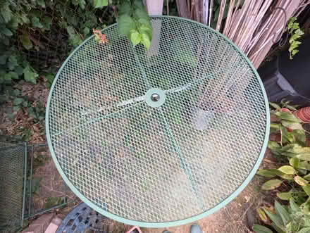 Photo of free large green solid metal patio set (Mildenhall, Suffolk, IP28) #2