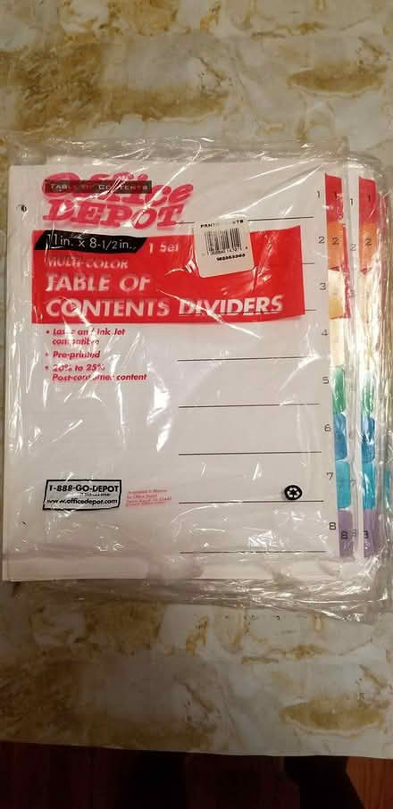 Photo of free 3 hole punched dividers (Flatbush Avenue and Midwood.) #2