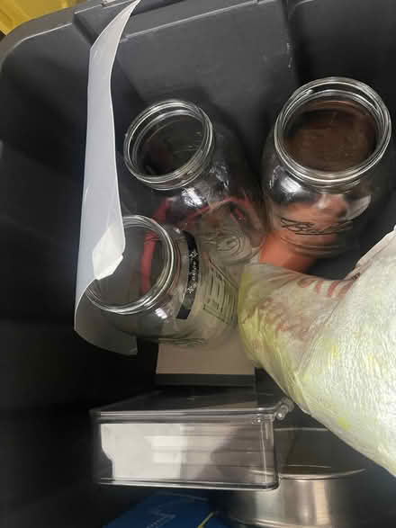 Photo of free Mason jars,metal tin,dry rack (Bay ridge Brooklyn 5th ave) #1