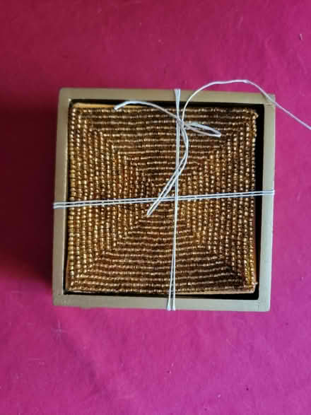 Photo of free 8 Gold Beaded Square Coasters (West 7th) #1