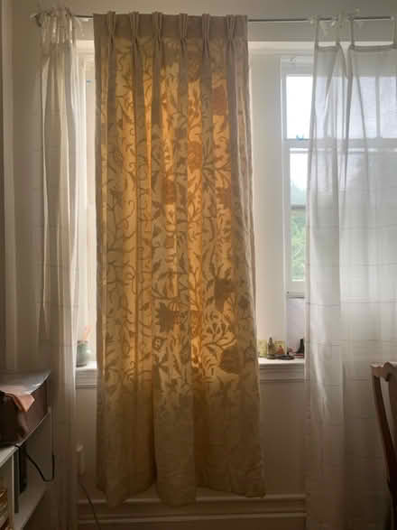 Photo of free Crewel Embroidered Curtains, White (Cleveland Park) #1