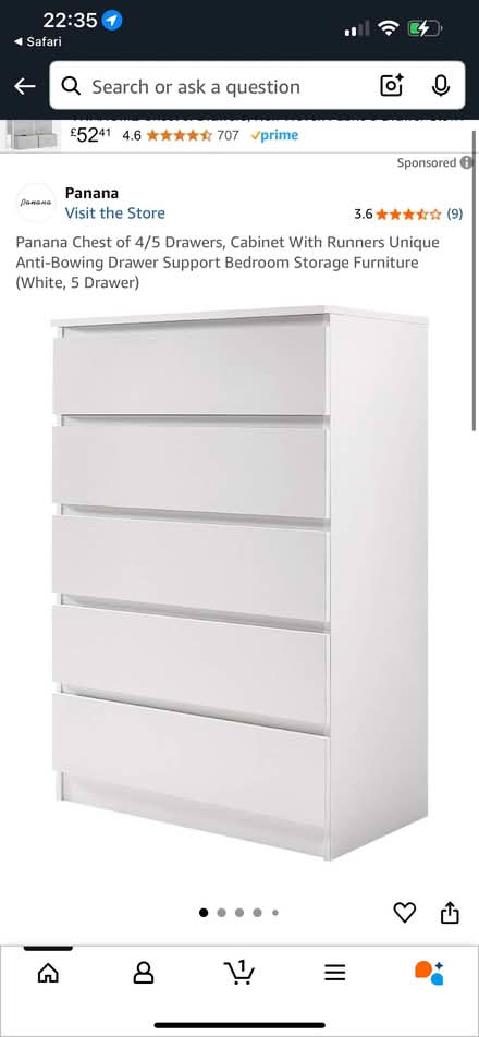 Photo of White drawers (Peckham/Nunhead/ SE15) #1