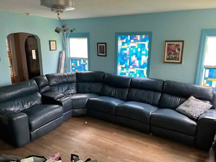 Photo of free BIG blue reclining sectional (1st Ave N) #2