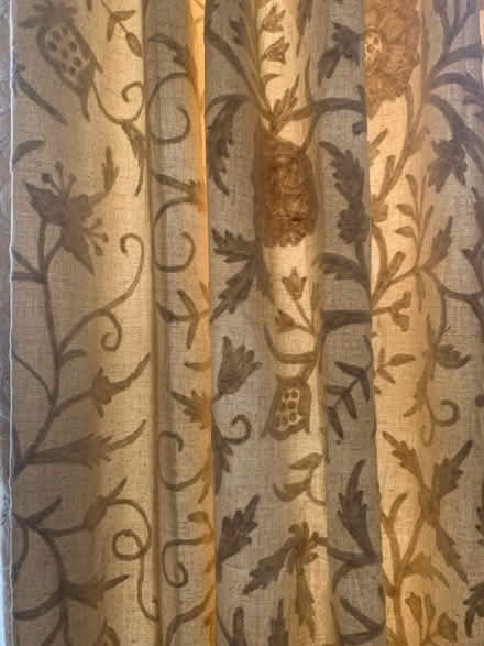 Photo of free Crewel Embroidered Curtains, White (Cleveland Park) #2