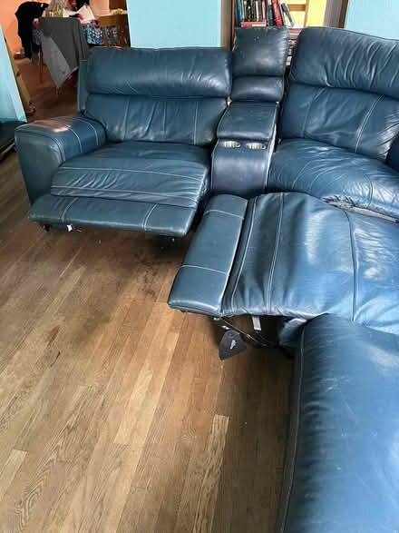 Photo of free BIG blue reclining sectional (1st Ave N) #3
