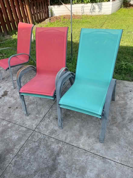 Photo of free table umbrella and 6 patio chairs (Fridley) #3