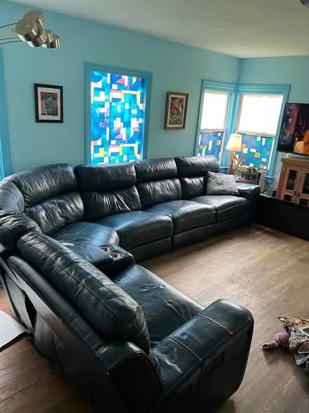 Photo of free BIG blue reclining sectional (1st Ave N) #1