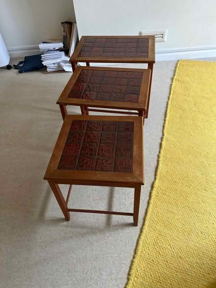 Photo of free Nest of tiled 1970’s side tables (NW2) #1