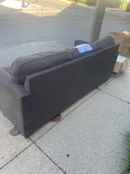 Photo of free 83” Grey Upholstered Sofa (Weld Hill st Jamaica Plain) #3