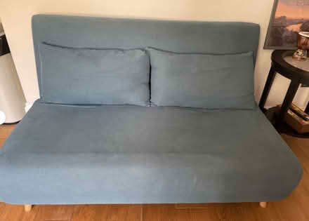 Photo of free Blue Sofa Bed fold Out With Two Pillows, Excellent Used Cond (Richmond TW10) #2