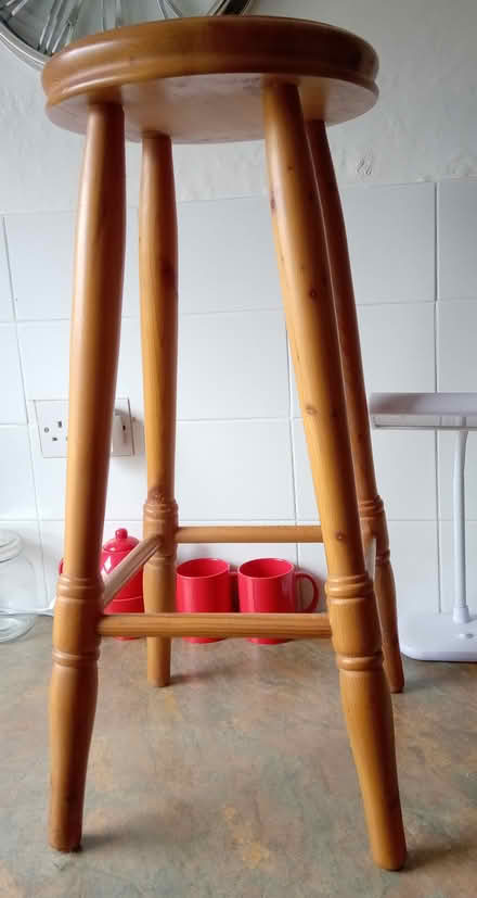 Photo of free Pine bar stool (Orton Goldhay) #2