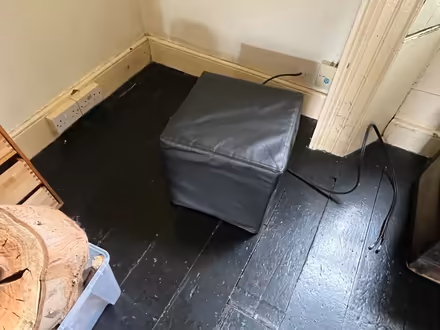 Photo of free Black leather poof (Charleville Avenue Dublin) #1