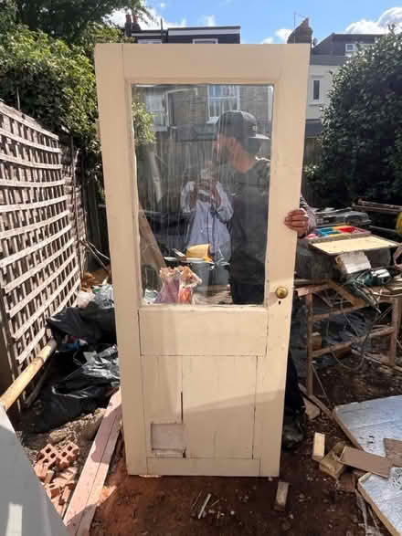 Photo of free Solid wood door with glass (Hammersmith) #1