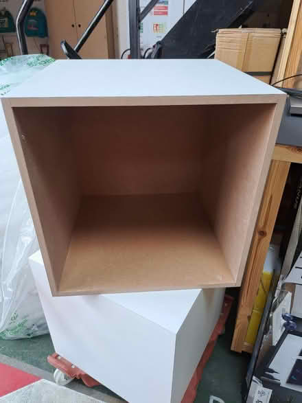 Photo of free 2 white laminated cubes (new) (Crewe CW2) #2
