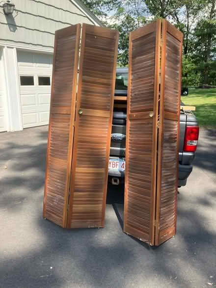 Photo of free 2 pair wood bi fold closest doors (Andover) #1