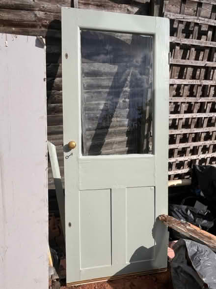 Photo of free Solid wood door with glass (Hammersmith) #2