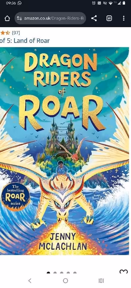 Photo of Battle of roar and dragon riders of roar books J McLachlan (Park Road EH22) #2