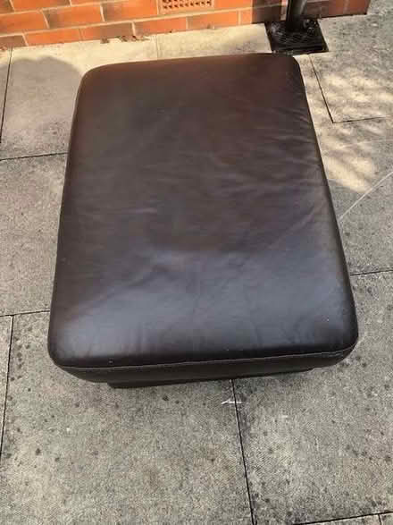 Photo of free Brown leather footstool/pouffe (Reddish SK4) #2