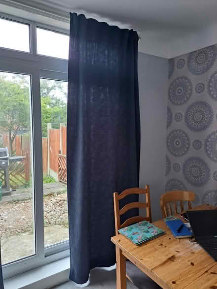 Photo of free Tall, thick, navy blue curtains (Heswall) #2