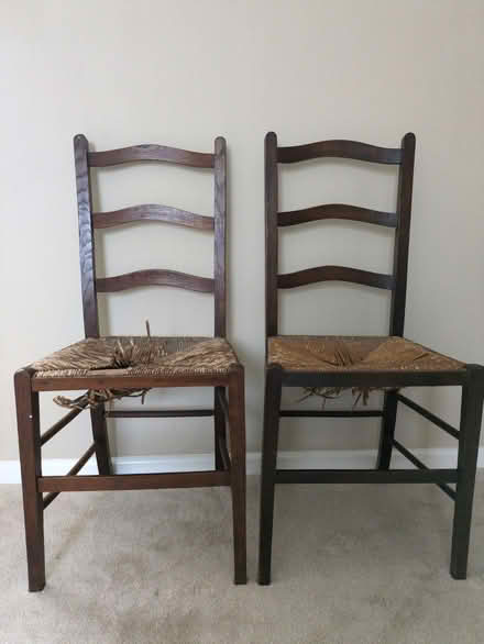 Photo of free Old ladder back chairs (Church RG2) #1