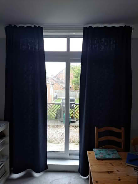 Photo of free Tall, thick, navy blue curtains (Heswall) #4