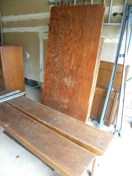 Photo of free Plywood table with benches (Troy) #2