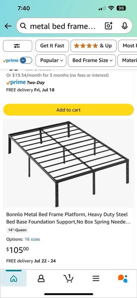 Photo of free Two single white metal bed frames (Severn) #2