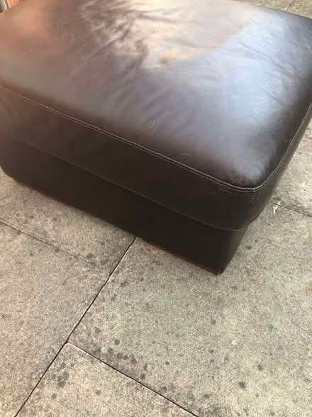Photo of free Brown leather footstool/pouffe (Reddish SK4) #1