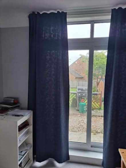 Photo of free Tall, thick, navy blue curtains (Heswall) #1