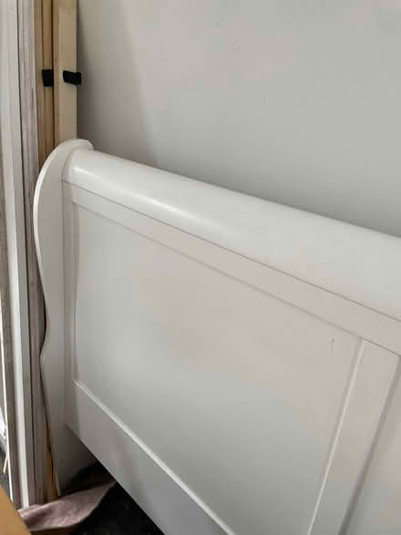 Photo of free King size wooden sleigh bed (white) (Sharrow S11) #1