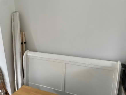 Photo of free King size wooden sleigh bed (white) (Sharrow S11) #2