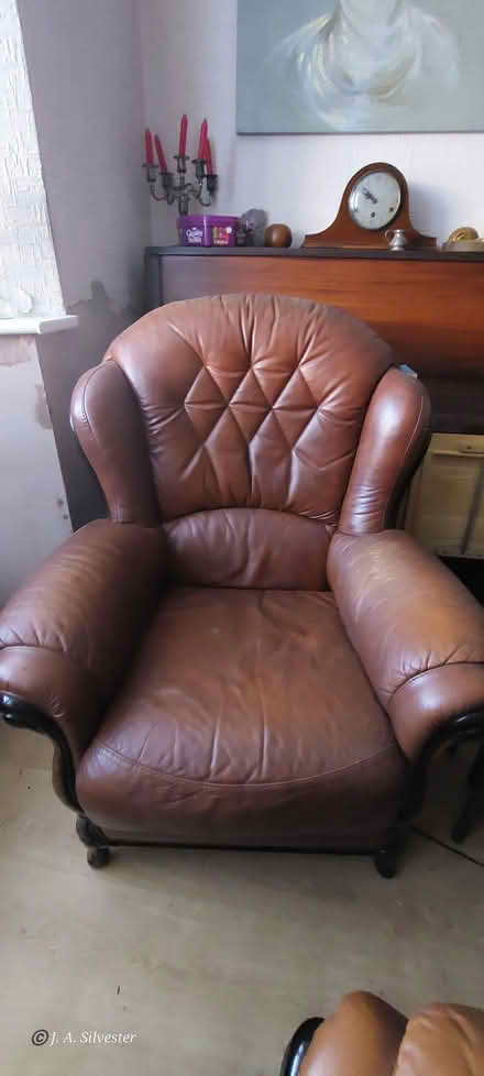 Photo of free 2 x Leather Arm Chairs (Newbridge, Wolverhampton WV6) #1
