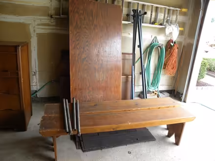 Photo of free Plywood table with benches (Troy) #1
