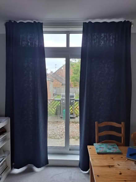Photo of free Tall, thick, navy blue curtains (Heswall) #3