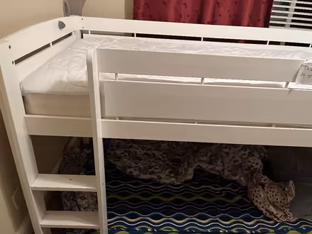 Photo of free Twin wooden loft bed with ladder (Pton near fairgrounds) #3