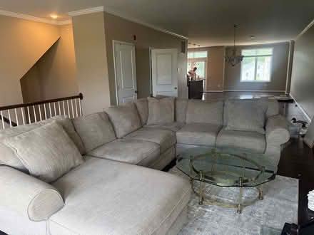 Photo of free Glass table with brass base (Leesburg) #1