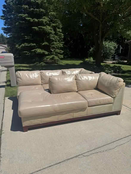 Photo of free Beige leather sectional (Brookedale Woods 48309) #2
